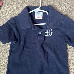 Shrimp & Grits kids monogrammed collared shirt